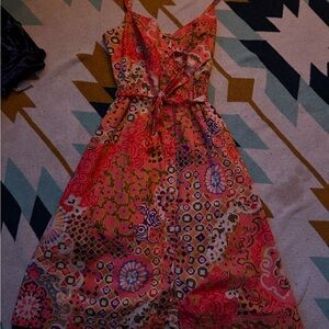 J. Crew Resort-Ready Orange and Red Tiered Maxi Dress